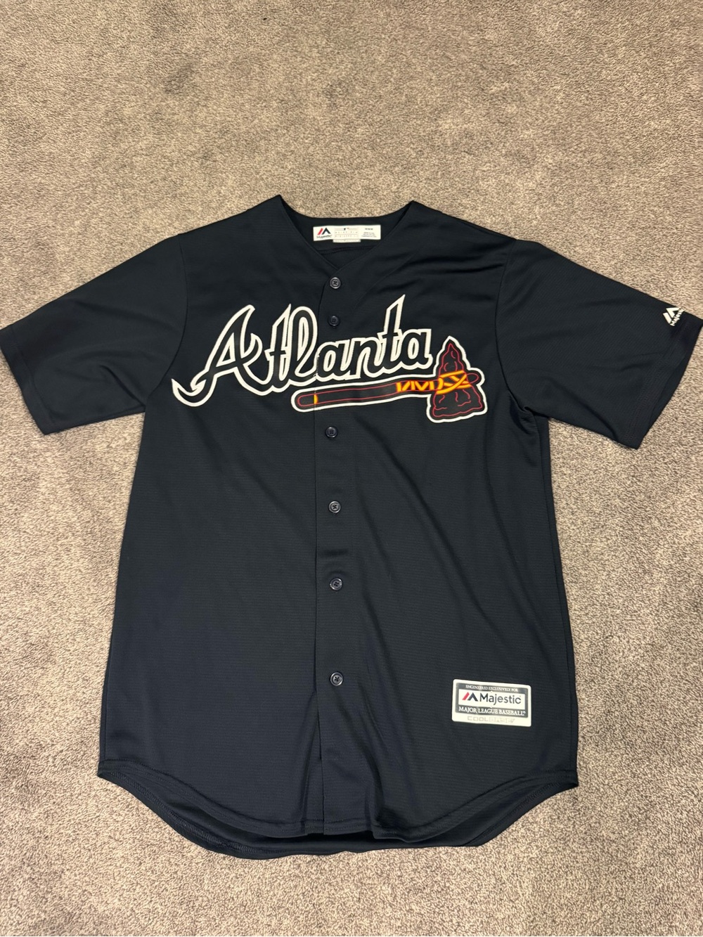 Majestic Navy Atlanta Baseball Jersey